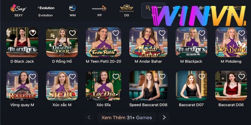 Sảnh casino Winvn SA cực hot